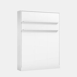 Cama dobrável vertical com colchão branco 135x200cm