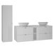 Conjunto de muebles con doble lavabo 2 compartimientos y columna Lexa 140 Conjunto de muebles con doble lavabo 2 compartimientos y columna Lexa 140 Blanco