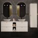 Conjunto de muebles con doble lavabo 2 compartimientos y columna Lexa 140 Conjunto de muebles con doble lavabo 2 compartimientos y columna Lexa 140 Blanco
