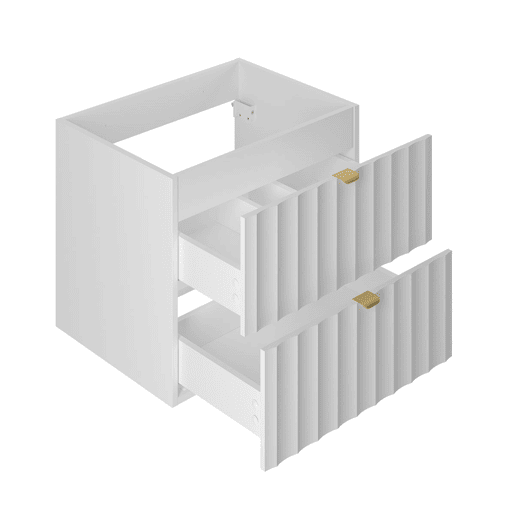 Móvel de lavatório duplo 140cm com 2 nichos e coluna Lexa Branco