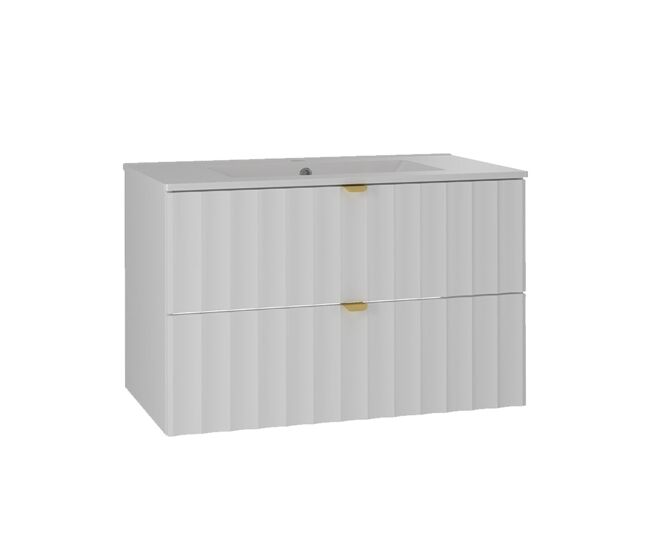 Mueble lavabo individual encastrado 80cm lexa blanco