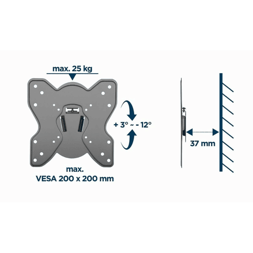 Suporte TV Fixo GEMBIRD WM-42T-03 23 42 25 kg