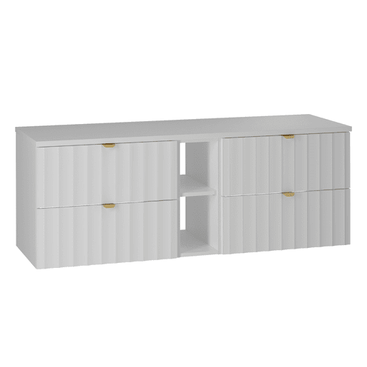 Móvel de lavatório 140cm 2 nichos móvel Lexa White