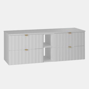 Móvel de lavatório 140cm 2 nichos móvel Lexa White