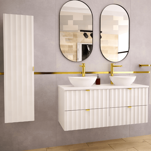 Móvel de lavatório duplo 120cm Lexa White Móvel de lavatório duplo 120cm Lexa White