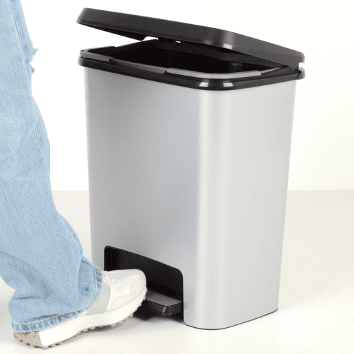 Curver Caixote do lixo Compatta 25L metalizado