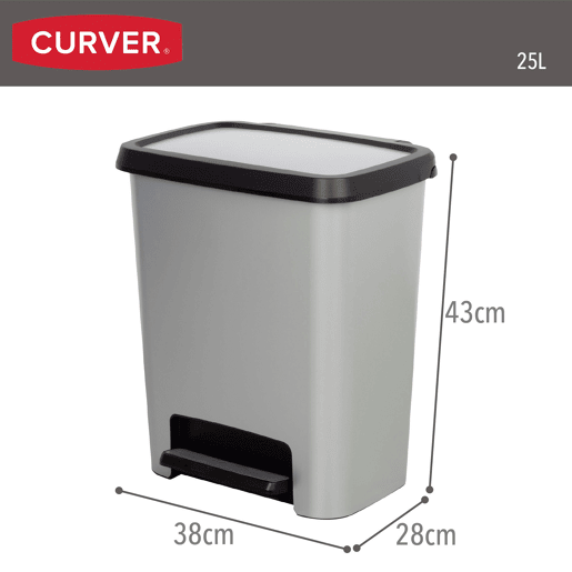 Curver Caixote do lixo Compatta 25L metalizado