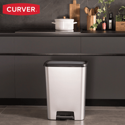 Curver Caixote do lixo Compatta 25L metalizado