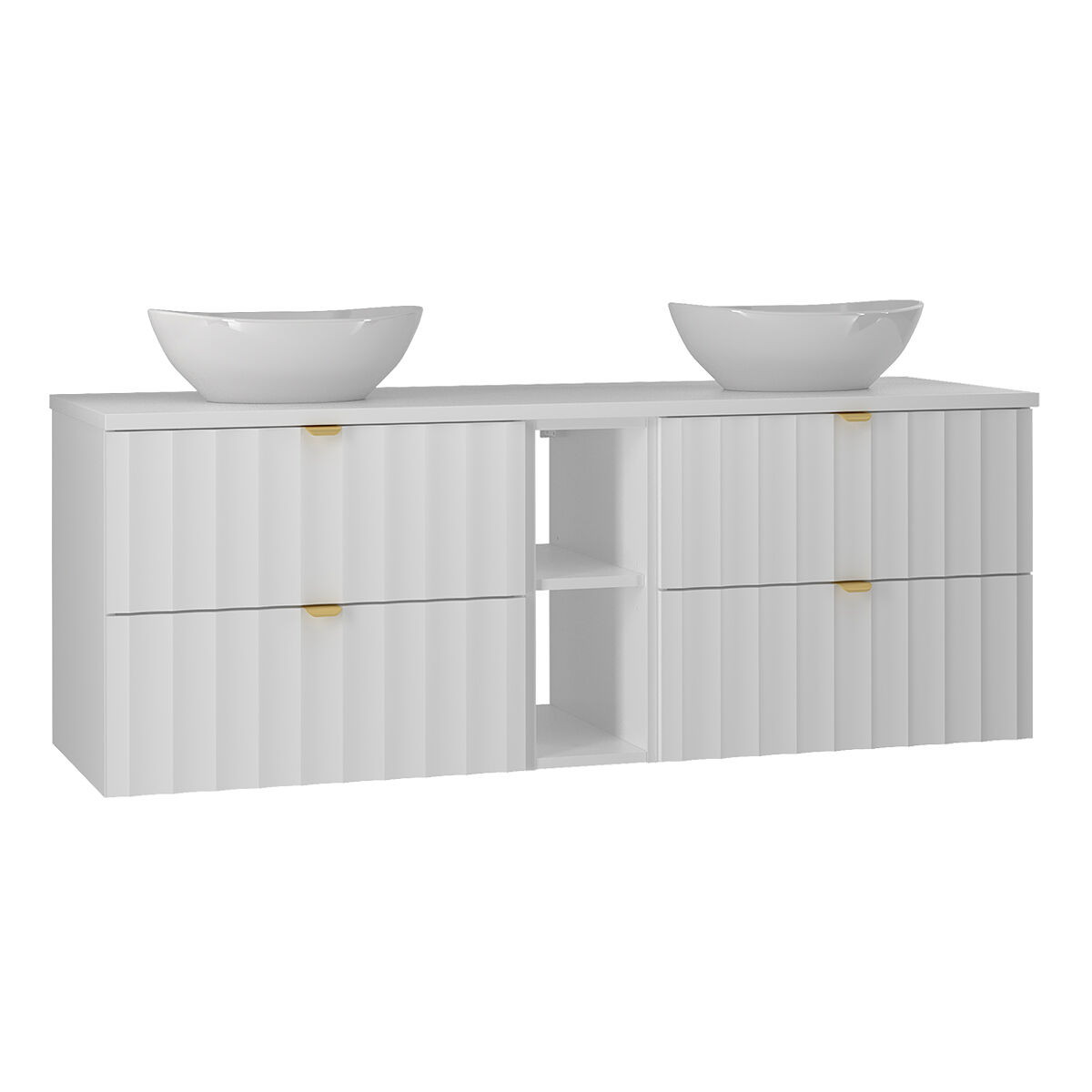 Mueble doble lavabo 2 compartimientos Lexa 140