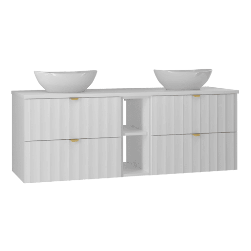 Móvel de lavatório duplo 140cm 2 nichos Lexa White