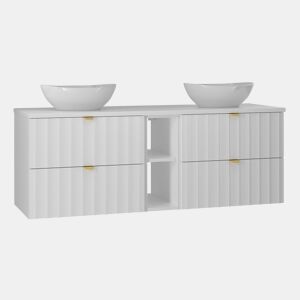Móvel de lavatório duplo 140cm 2 nichos Lexa White