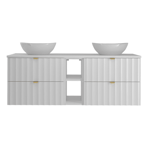 Móvel de lavatório duplo 140cm 2 nichos Lexa White