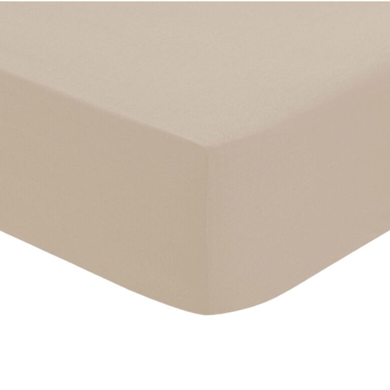 Sabana bajera algodón beige 90x190cm