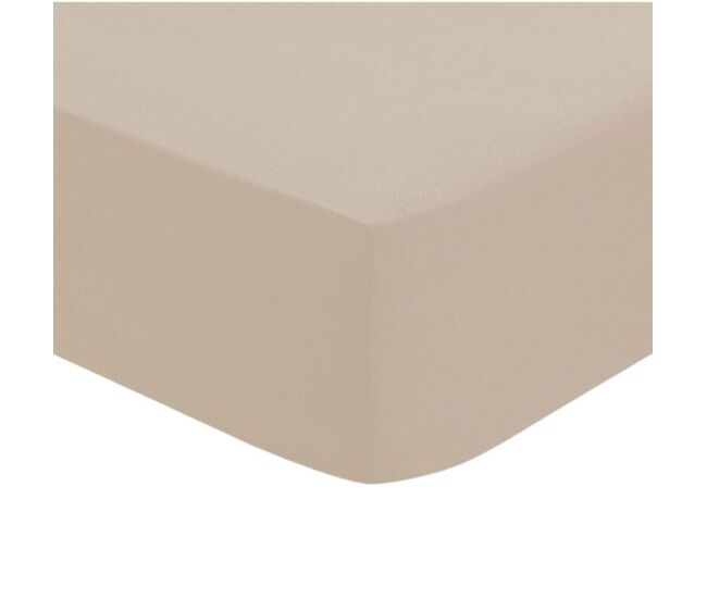 Sabana bajera algodón beige 90x190cm