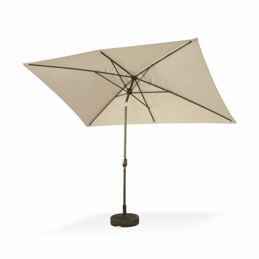 2x3m guarda-sol rectangular, multiposicional, Touquet, Zibelina, 300x198x243 cm