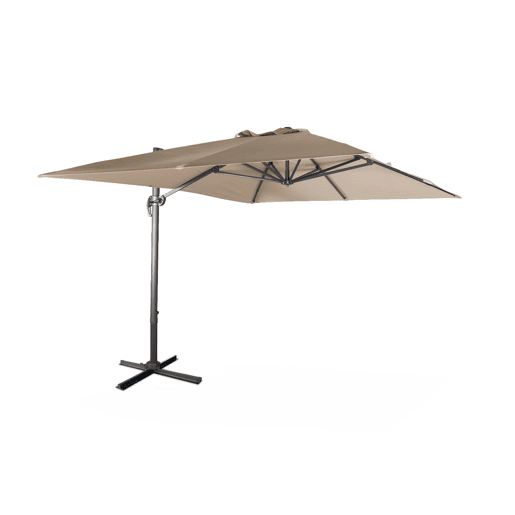 3x4m guarda-sol retangular, Wimereux, Beige, 380x259x286 cm