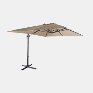 3x4m guarda-sol retangular, Wimereux, Beige, 380x259x286 cm