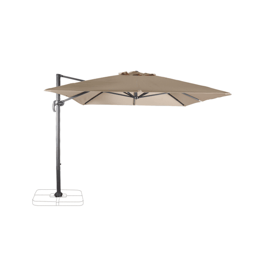 3x4m guarda-sol retangular, Wimereux, Beige, 380x259x286 cm