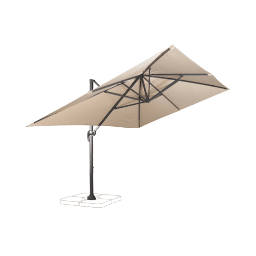 3x4m guarda-sol retangular, Wimereux, Beige, 380x259x286 cm
