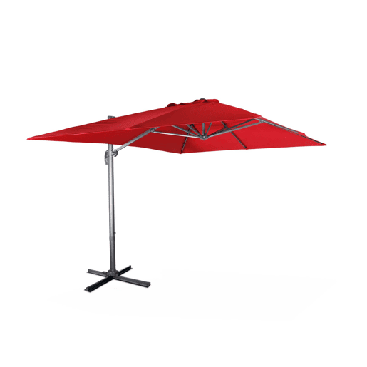 3x4m guarda-sol retangular, Wimereux, Vermelho, 380x259x286 cm