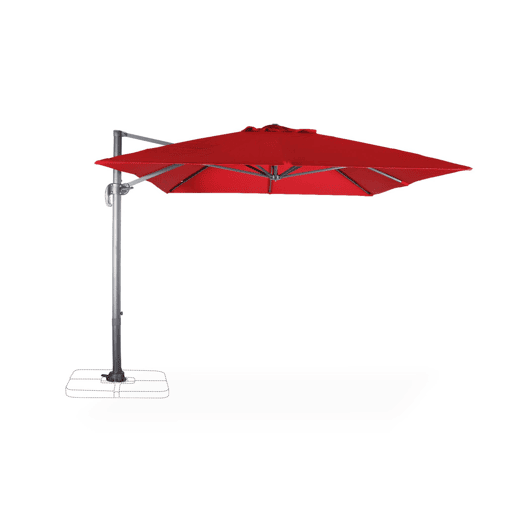 3x4m guarda-sol retangular, Wimereux, Vermelho, 380x259x286 cm