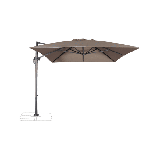 3x4m guarda-sol retangular, Wimereux, Taupe, 380x259x286 cm