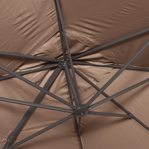 3x4m guarda-sol retangular, Wimereux, Taupe, 380x259x286 cm