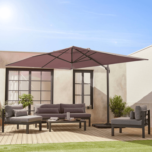 3x4m cobertura de guarda-sol offset, Cobertura do para-sol St Jean de Luz, Taupe