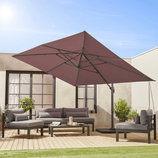 3x4m cobertura de guarda-sol offset, Cobertura do para-sol St Jean de Luz, Taupe