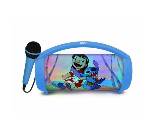 Altavoz bluetooth con micrófono karaoke lexibook stitch disney azul