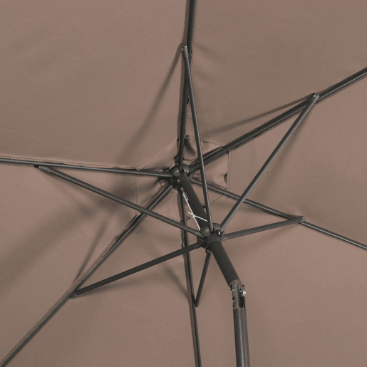 3m guarda-sol redondo, Touquet, Taupe, 294x294x243 cm
