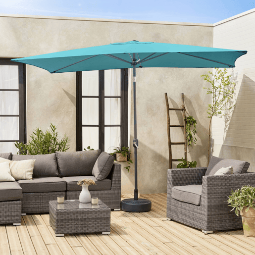 2x3m guarda-sol rectangular, multiposicional, Touquet, Turquesa, 300x198x243 cm 2x3m guarda-sol rectangular, multiposicional, Touquet, Turquesa, 300x198x243 cm