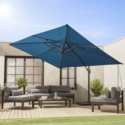 3x4m guarda-sol retangular, Wimereux, Azul esverdeado, 298x298x260 cm