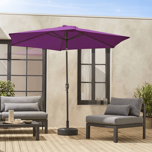 3m guarda-sol redondo, Touquet, Roxo, 294x294x243 cm