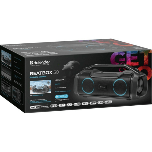 Altifalante Bluetooth Portátil Defender BeatBox 50 Preto 50 W (1 Unidade) Altifalante Bluetooth Portátil Defender BeatBox 50 Preto 50 W (1 Unidade)