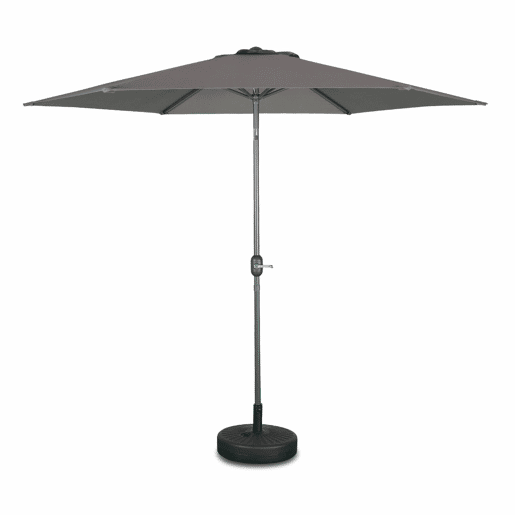 3m guarda-sol redondo, Touquet, Cinza, 294x294x243 cm