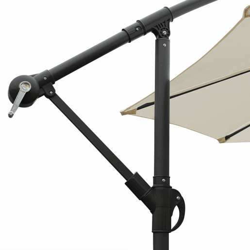 3m guarda-sol redondo offset, Hardelot, Cru, 295x295x250 cm