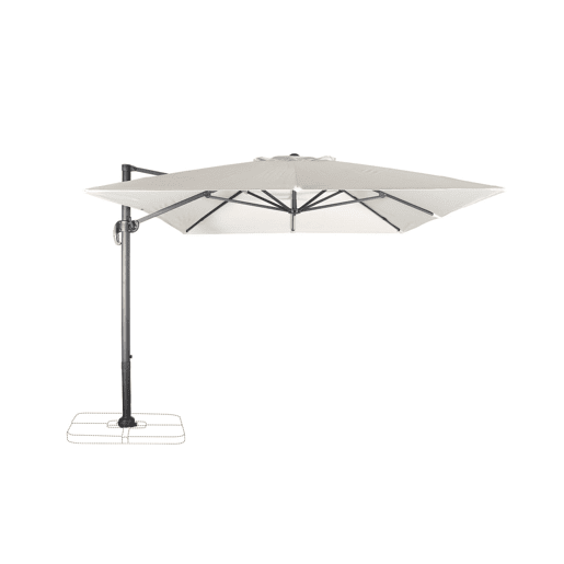 3x4m guarda-sol retangular, Wimereux, Cru, 380x259x286 cm