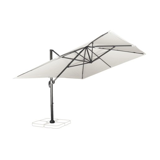 3x4m guarda-sol retangular, Wimereux, Cru, 380x259x286 cm