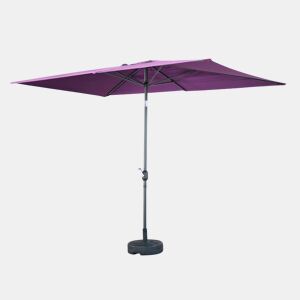 2x3m guarda-sol rectangular, multiposicional, Touquet, Roxo, 300x198x243 cm