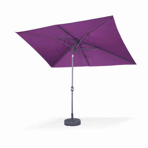 2x3m guarda-sol rectangular, multiposicional, Touquet, Roxo, 300x198x243 cm