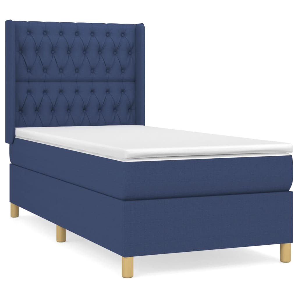 Cama box spring 90x200 Azul