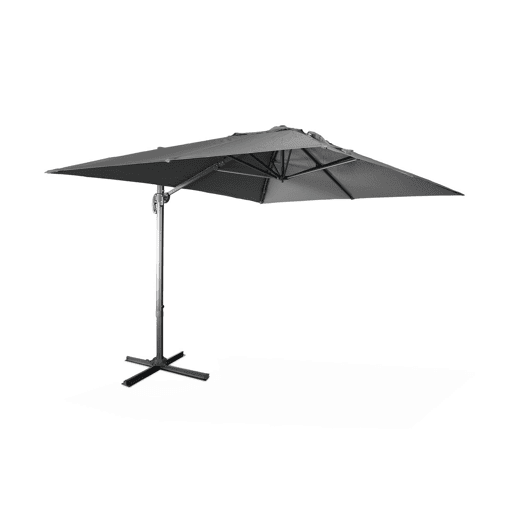 3x4m guarda-sol retangular, Wimereux, Cinza, 380x259x286 cm