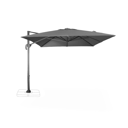 3x4m guarda-sol retangular, Wimereux, Cinza, 380x259x286 cm