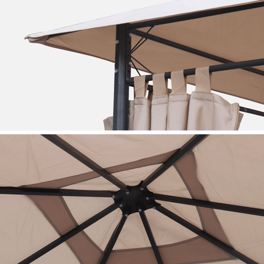 Cobertura de pérgola Elusa 3x3m, Cubierta para pergola Elusa, Beige, 299x299x1 cm