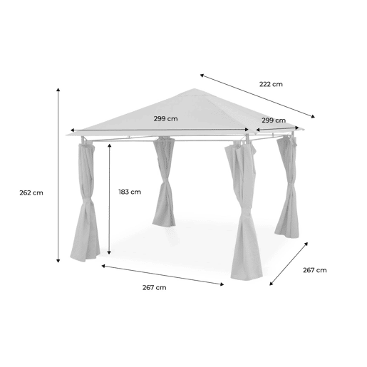 Cobertura de pérgola Elusa 3x3m, Cubierta para pergola Elusa, Beige, 299x299x1 cm