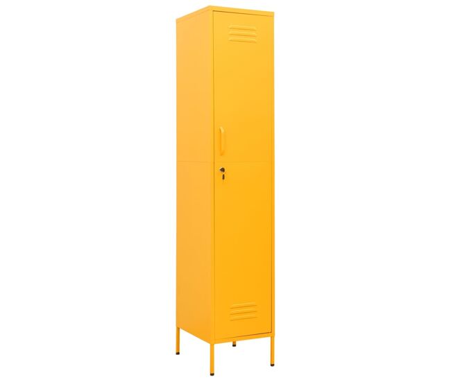 Vidaxl armario taquilla de acero amarillo mostaza 35x46x180 cm