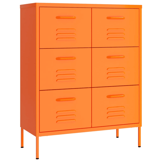 vidaXL Armário com gavetas aço 80x35x101,5 cm laranja