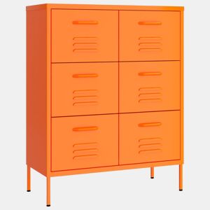 vidaXL Armário com gavetas aço 80x35x101,5 cm laranja