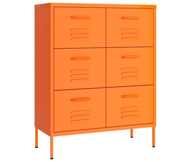 Vidaxl armario de almacenamiento acero naranja 80x35x101,5 cm